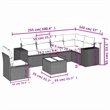 Afuera Living Contemporary 7 Piece Poly Rattan Sofa Set in Beige