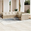 Afuera Living Contemporary 10 Piece Poly Rattan Sofa Set in Beige