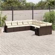 Afuera Living Contemporary 10 Piece Poly Rattan Sofa Set in Brown/Cream
