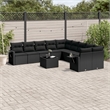 Afuera Living Contemporary 11 Piece Poly Rattan Sofa Set in Black