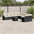 Afuera Living Contemporary 11 Piece Poly Rattan Sofa Set in Black
