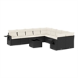 Afuera Living Contemporary 11 Piece Poly Rattan Sofa Set in Black