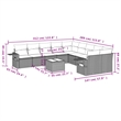 Afuera Living Contemporary 11 Piece Poly Rattan Sofa Set in Gray