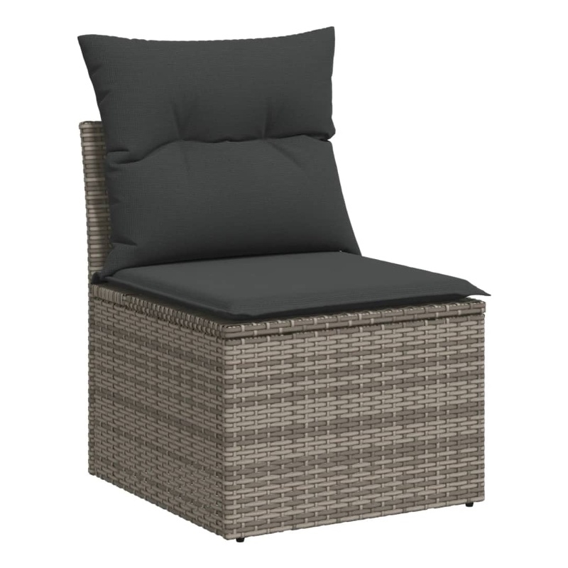 Afuera Living Contemporary 11 Piece Poly Rattan Sofa Set in Gray