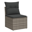 Afuera Living Contemporary 11 Piece Poly Rattan Sofa Set in Gray