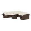 Afuera Living 11 Piece Poly Rattan Large Sofa Set in Brown/Cream