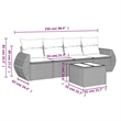 Afuera Living Contemporary 5 Piece Poly Rattan Sofa Set in Gray