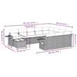 Afuera Living Contemporary Synthetic Poly Rattan 11 Piece  Sofa Set in Gray