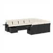Afuera Living Contemporary 11 Piece Poly Rattan Sofa Set in Black