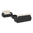Afuera Living Contemporary 6 Piece Poly Rattan Sofa Set in Black/Cream
