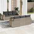 Afuera Living Contemporary Synthetic Poly Rattan 7 Piece Sofa Set in Gray