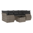 Afuera Living Contemporary 7 Piece Poly Rattan Sofa Set in Gray