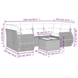 Afuera Living Contemporary 7 Piece Poly Rattan Sofa Set in Gray