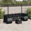 Afuera Living Contemporary 8 Piece Poly Rattan Sofa Set in Black