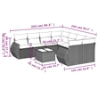 Afuera Living Contemporary 9 Piece Poly Rattan Sofa Set in Gray/Beige