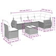 Afuera Living Contemporary 7 Piece Poly Rattan Large Sofa Set in Beige