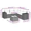 Afuera Living Contemporary Synthetic Poly Rattan 6 Piece  Sofa Set in Gray
