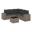 Afuera Living Contemporary Synthetic Poly Rattan 6 Piece  Sofa Set in Gray