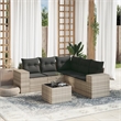 Afuera Living Contemporary 6 Piece Poly Rattan Sofa Set in Gray