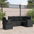 Afuera Living Contemporary Synthetic Poly Rattan Sofa Set in Black