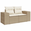 Afuera Living Contemporary 8 Piece Poly Rattan Large Sofa Set in Beige