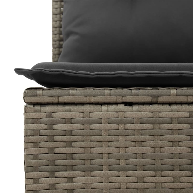 Afuera Living Contemporary 5 Piece Poly Rattan Medium Sofa Set in Gray