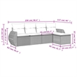 Afuera Living Contemporary 5 Piece Poly Rattan Medium Sofa Set in Gray
