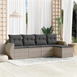 Afuera Living 5 Piece Poly Rattan Sofa Set in Gray/Anthracite