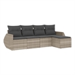 Afuera Living 5 Piece Poly Rattan Sofa Set in Gray/Anthracite