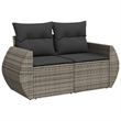 Afuera Living Contemporary 6 Piece Poly Rattan Sofa Set in Gray