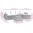 Afuera Living Contemporary 6 Piece Poly Rattan Sofa Set in Gray