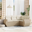 Afuera Living Contemporary 4 Piece Poly Rattan Sofa Set in Beige