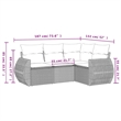 Afuera Living Contemporary 4 Piece Poly Rattan Sofa Set in Beige