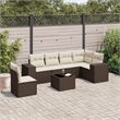 Afuera Living Contemporary 7 Piece Poly Rattan Sofa Set in Brown