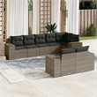 Afuera Living Contemporary 8 Piece Poly Rattan Sofa Set in Gray