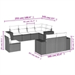 Afuera Living Contemporary Synthetic Poly Rattan 8 Piece Sofa Set in Gray/Beige