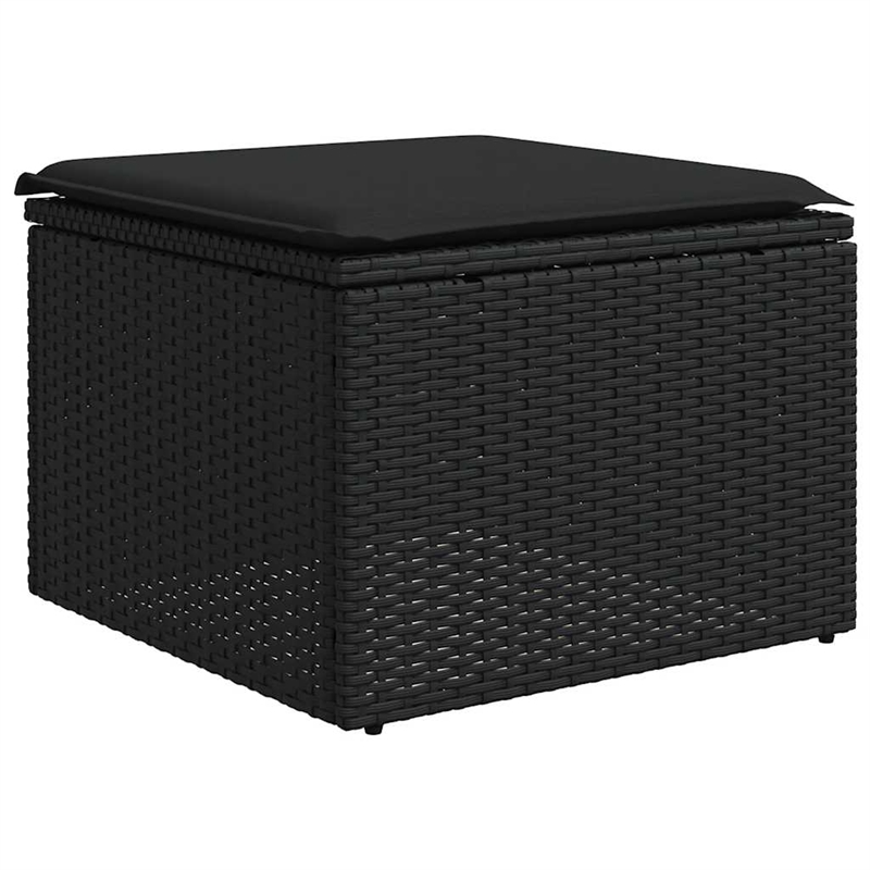 Afuera Living Contemporary 6 Piece Poly Rattan Sofa Set in Black