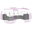 Afuera Living 6 Piece Poly Rattan Large Sofa Set with Removable Covers in Beige