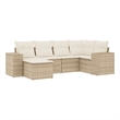 Afuera Living 6 Piece Poly Rattan Large Sofa Set with Removable Covers in Beige