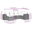 Afuera Living Contemporary Synthetic Poly Rattan 6 Piece Sofa Set in Gray/Beige