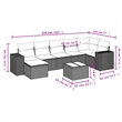 Afuera Living Contemporary 8 Piece Poly Rattan Sofa Set in Black