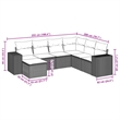 Afuera Living Contemporary 7 Piece Poly Rattan Sofa Set in Gray/Beige