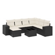 Afuera Living Contemporary 8 Piece Poly Rattan Sofa Set in Black