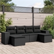 Afuera Living Contemporary 6 Piece Poly Rattan Sofa Set in Black