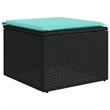 Afuera Living 6 Piece Poly Rattan Patio Sofa Set in Black/Blue
