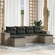 Afuera Living Contemporary Poly Rattan Sofa Set in Light Gray/Dark Gray