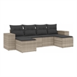 Afuera Living Contemporary Poly Rattan Sofa Set in Light Gray/Dark Gray