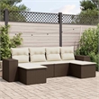 Afuera Living Contemporary 6 Piece Poly Rattan Sofa Set in Brown