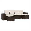 Afuera Living Contemporary 6 Piece Poly Rattan Sofa Set in Brown