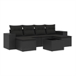 Afuera Living Contemporary 7 Piece Poly Rattan Sofa Set in Black